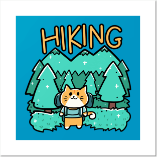 Cat Hiking Posters and Art